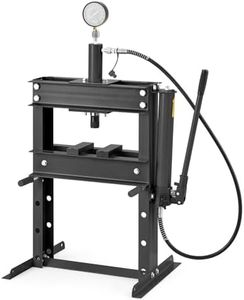 Hydraulic Shop Press, 10 Ton H-Frame Garage Floor Shop Press Adjustable Hydraulic Press with Gauge & Press Plates, Black