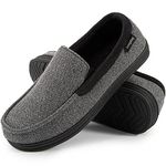 LongBay Men's Loafer Moccasin Slippers Light Gray,10