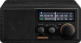 Sangean SG-118 SG-118 Tabletop Retro Wooden Cabinet AM/FM Analog Radio Receiver with Bluetooth
