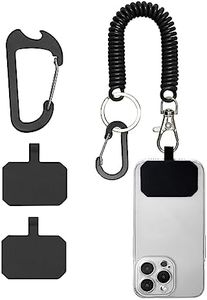 HOTEMIA Phone Tether Lanyard Anti Theft Phone Strap with Carabiner Anti-Drop Outdoor Skiing Hiking Cycling Fishing Climbing fit iPhone and Most Cell Phone (Black)