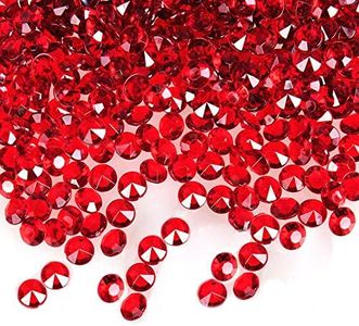 1000 Acrylic Crystal Diamond Confetti Table Scatters Clear Vase Fillers Gemstone Selection of 4.5mm 6mm 8mm 10mm (4.5mm, Red)