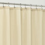 ALYVIA SPRING Cream Fabric Shower Curtain Liner Waterproof - Soft & Light-Weight Cloth Shower Liner with 3 Magnets, Hotel Quality & Machine Washable - Standard Size 72x72, Cream