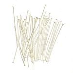 Bonnin 40mm Silver Plated Head Pins Needles for Earrings Jewelry Making (200)