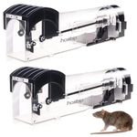 HASTHIP® 2 Pieces Mice Trap Cage for House Garden Patio, 32 cm Humane Mouse Trap Cage, Reusable Enlarged Smart Rat Catcher and Rodent Trap