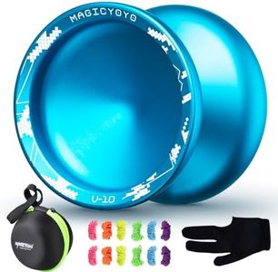 MAGICYOYO V10 Unresponsive Yoyo Professional Yoyo with 12 Yoyo Strings, Yoyo Case, Yoyo Glove-Blue