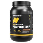NUTRABAY Gold 100% Pea Protein Powder - 1kg, Rich Chocolate Crème | 25g Protein, 4.6g BCAA, 5g Fiber | Complete Amino Profile | Tastiest & Smoothest Vegan, Plant Protein | Muscle Gain & Fast Recovery