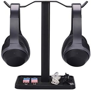 [Super Stable] Neetto HS908 Dual Headphones Stand for Desk, Aluminum Alloy & Metal Gaming Headsets Holder Hanger for Sennheiser, Sony, Audio-Technica, Bose, Beats, Akg, Display Mount