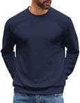 COOFANDY Crew Neck Shirts Long Sleeve Shirts for men Thermal Shirts Mens Sweater Mens Long Sleeve Shirts Dark Navy