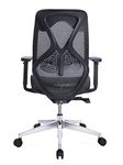 NXTGEN MISURAA Imported Xenon Mid Back Ergonomic Chair with Advanced Synchro Tilt Mechanism, Mesh Seat and Back, Adjustable Seat Depth, Lumbar Support and Arms (Black)