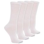 Dr. Scholl's Women's Guaranteed Comfort Diabetic and Circulatory crew 4 Pack Socks, White, One Size