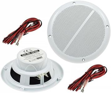 Altoparlanti esterni da 165 mm/6,5", 100 Watt, coppia di altoparlanti da incasso per parete e soffitto, IP44, adatti per interni ed esterni, 2 pezzi, colore bianco