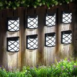 Solpex Solar Fence Lights, 8 Packs Solar Wall Lights,Waterproof 6 LED Solar Deck Lights,Decorative Outdoor for Fence, Deck, Patio, Stairs, Yard, Pathway. (Cold White)