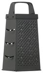 KitchenCraft KCGRATERNS Non Stick Cheese Grater, 4 Sided, Stainless Steel, Black, 22.5 x 17.5 x 10 cm