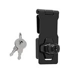 SAYAYO Shed Lock with 2 Keys, Door Lock Garden Gate Latch Bolt Security for Wooden Gates, 4 Inches Metal Light Black Finished, EMS1100B-4