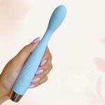 Beyond Touch Full Body Electric Soulmate Silent Mini Massager | Flexible Neck | Relaxation | Waterproof | Rechargeable | 10 Speed Modes | Travel & Skin Friendly | Ribbed Flexible Head | Stress & Pain Relief | Ice Blue