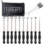 QAZAKY Pack of 11 Carburetor Adjustment Tool Screwdriver Kit + Cleaning Brush for Common 2 Cycle Carburator Small Engine Zama Poulan MTD Ryobi Echo Sears Toro Chainsaw Carb Tune up Adjusting Set