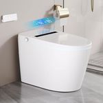 DeerValley Smart Toilet, Tankless Elongated Electric One Piece Toilet with Smart Bidet, Smart Toilet Bidet Seat 1.28 GPF for in White with Seat Heating, Remote Control