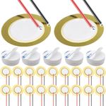 DAOKAI 27mm Piezo Discs Piezo Pickup with 3.93" Leads Piezo Amplifiers Discs Mic Drum Trigger Acoustic Pickup Buzzer with Adhesive Foam Sticker for Acoustic Instrument CBG Guitar, 20 pcs