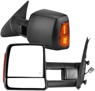 YITAMOTOR Towing Mirror Compatible with 2007 2008 2009 2010 2011 2012 2013 2014 2015 2016 2017 Toyota Tundra, Power Adjusted Heated Turn Signal Light Manual Telescoping and Folding Black