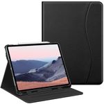 Fintie Folio Case for iPad Air 13-inch (M2) 2024, Multi-Angle Viewing Protective Stand Cover with Pencil Holder & Pocket, Auto Sleep/Wake, Black