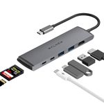 WALNEW 7 in 1 USB-C Hub with 4K HDMI,100W PD,5Gbps Data Port(1 USB C & 2 USB 3.0),SD/TF Reader, Thunderbolt 4 Dock Multiport Adapter for Mac,MacBook Pro Air,Thinkpad,Chromebook,Dell XPS,HP laptops