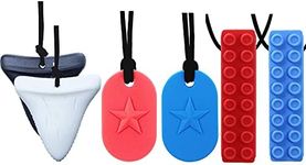 Sensory Chew Necklace Set 6 Pack With Food Grade Silicone Safe for Kids Teething, Silicone Chewy Sticks for Autistic, ADHD,Oral Motor Boys and Girls Children