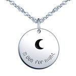 CPSLOVE 925 sterling silver Couple Necklace, star and moon Dog Tag Pendant, "Moon for night" Women's pendant necklace, elegant and fashion