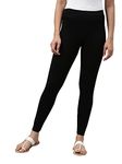 GO COLORS Womens Slim Fit Cotton Ankle Length Leggings - Tall (Black_S)