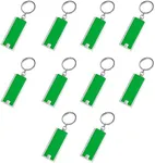 DISCOUNT PROMOS 10 Flashlight Keychains Pack - Rectangle, Plastic - Green