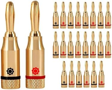 InstallGear Gold Banana Plug Connectors Closed Screw - 24-Pack (12 Red, 12 Black) | for Home Theater, Wall Plates, Speaker Wire, Auto, Marine, Professionals