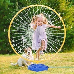 Dacono Rotating Toddler Sprinkler Toy - Sprinkler for Kids Outdoor Play, Family Outdoor Play Equipment, Water Sprinkler for Kids with Rotating Spray Nozzles Attaches to Garden Hose