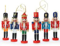 Ornativity Nutcrackers Hanging Ornament Figures - Christmas Mini Wooden King and Soldier Nutcracker