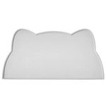 Cat Food Mat, Silicone Pet Feeding Mat Non Slip Dog Bowl Mat Waterproof Tray Cushion (Light Grey)