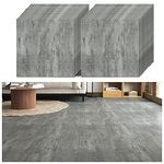 VEELIKE Concrete Effect Grey Floor Tiles Self Adhesive Wall Tiles Bathroom Flooring Vinyl Floor Adhesive Kitchen Stick on Tiles Peel and Stick Tile Vintage Tile Flooring 1.5mm 30cm x 30cm 24 Pieces