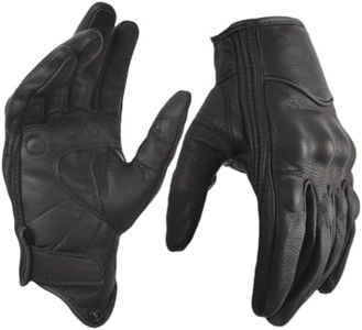 Motorcycle Gloves for men Motocycle Gloves Touchscreen Motocross Gloves Moto Gloves Leather Riding Gloves Black (M)