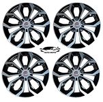 AUTOMOTO Sporty Type Double Colour Silver and Black 16-Inch Press Fit Type with Metal Rings Wheel Cover for Maruti Suzuki Brezza All Models (Set of 4 Pieces)