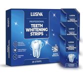 LUSIVA Professional Teeth Whitening Strips 14 Treatments | Enamel Safe Whitener, Non-Sensitive Formula | Dentist Approved, Quick & Visible Whitening Results | Pack of 28 Strips + Mouth Opener Included