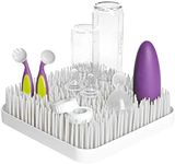 Large Baby Bottle Drying Rack Anti-Bacterial Large Grass for Kitchen Countertop (White)