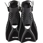 IST FK31 Otter Trek Fins for Swimming, Snorkeling, Scuba, Watersports Black Large (Size:10-13)