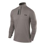 TCA Fusion Gym Tops for Men Training Sports Long Sleeve Running Top Men Gym Clothes - Castlerock Grey, M