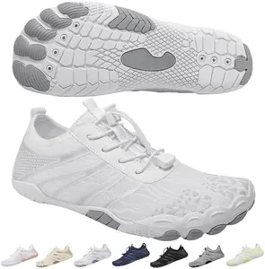 Hike Barefoot Shoes for Women Men, Breathable Non-Slip Athletic Footwear, Wide Toe Water Shoes for Hiking, Non-Slip Neuropathy Shoes for Women Men, Grounded Comfort wear (White Gary A26, Adult, Women, 8, Numeric Range, US Footwear Size System, 8.5, Medium)