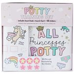 C.R. Gibson BTBB-24937 Princess Board Book, Wall Reward Chart, and Sticker Potty Training Supplies Set for Toddlers, Multicolor, 4pcs