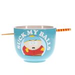 Silver Buffalo South Park Eric Cartman ""Suck My Balls"" 20-Ounce Ramen Bowl and Chopstick Set