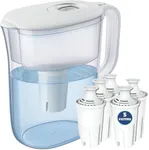 10-Cup Water Filter Pitcher with 5 Water Filters & Electronic Filter Change Reminder - Compatible Brita Water Pitcher Brita Filter Replacement - Compatible Brita Filter Pitcher