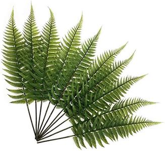 PASYOU Artificial Foliage Plants, Fake Plastic Grass Faux Shrubs Simulation Fern Leaf Real Decoration for Indoor Outdoor Home Decor Garden Party Balcony Patio Planter Filler DIY - Ferns Leaves 10 Pcs