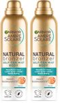 Garnier Ambre Solaire Fake Tan, Natural Bronzer Quick Drying Dark Self Tan Body Mist, Intense & Streak Free Fake Tan, Lasts Up to 1 week, Vegan Formula, Radient Glow For All Skin Types, 150ml