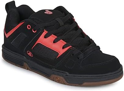 DVS Men's Gambol Skate Shoe, Black/Red, 7.5