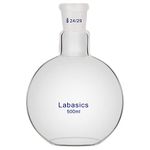 Labasics Single Neck Flat Bottom Boiling Flask, Borosilicate Glass Flat Bottom Boiling Flask with 24/29 Standard Joint, 500 ml