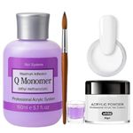Professional Acrylic Nail Extension Kit, 150ml Liquid Monomer with Powder, Dappen Dish, Brush for Nail Art (White)