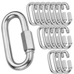 AEIOUS 16Pack Quick Link, Stainless Steel Oval Locking Carabiner, Heavy Duty 1/4Inch Carabiner Clips, 620lbs Capacity Quick Chain Links for Camping, Hiking, Swing, Hammocks, Outdoor and Gym